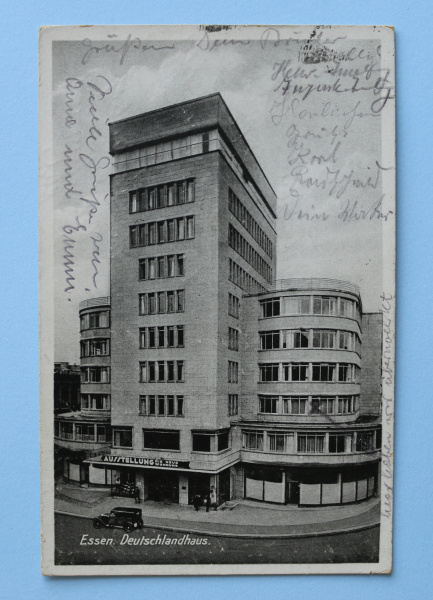 Ansichtskarte AK Essen 1931 Deutschlandhaus Ausstellung Die Neue Wohnung Moderne Architektur Ortsansicht NRW